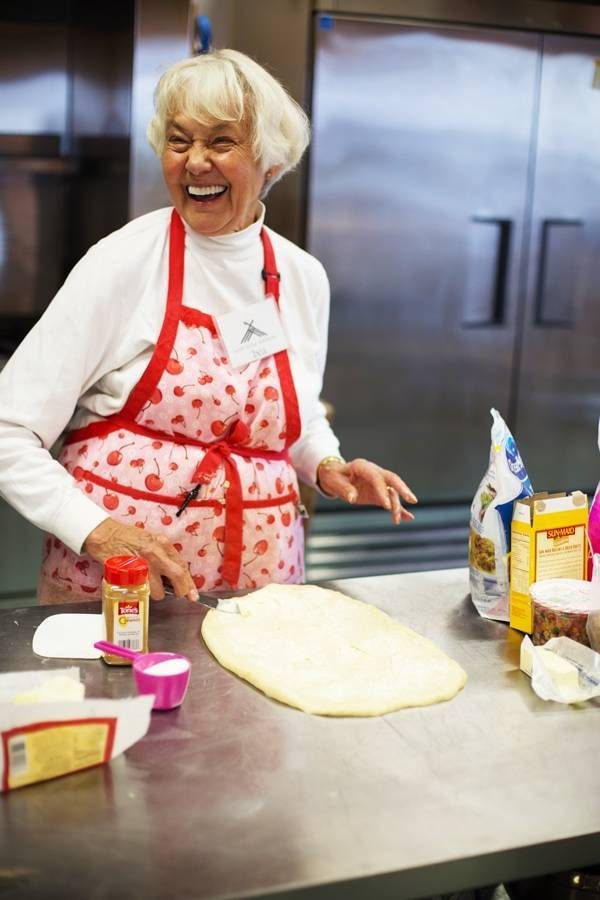 Woman baking.